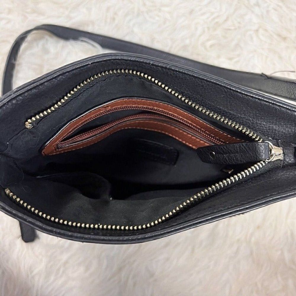 Clark’s Black Vegan Leather Black & Brown Messenger/Crossbody/Shoulder Bag/Purse - Picture 4 of 12